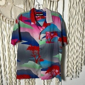 Men's Double Rainbouu Hawaiian Shirt Size Small